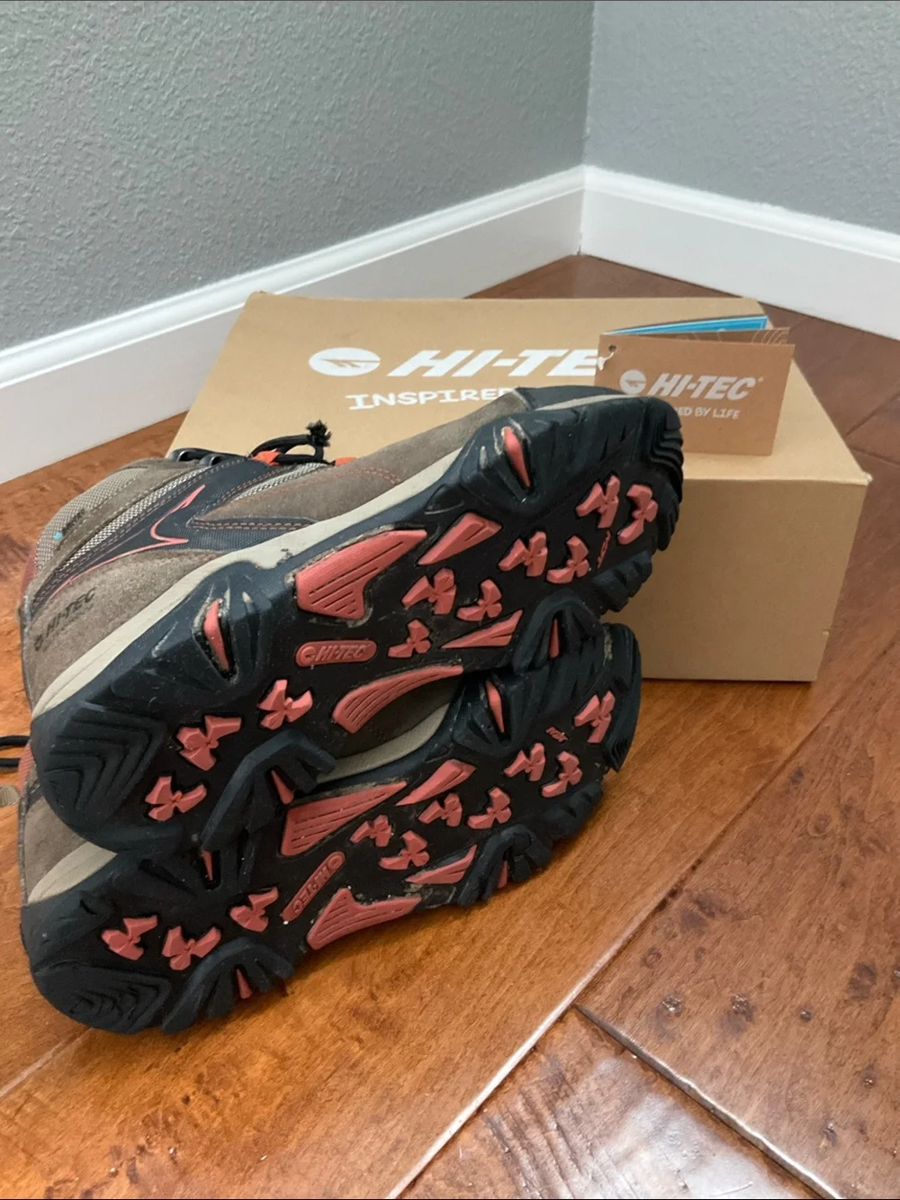 Hi-Tec Brown and Orange Trail Hiking Boots